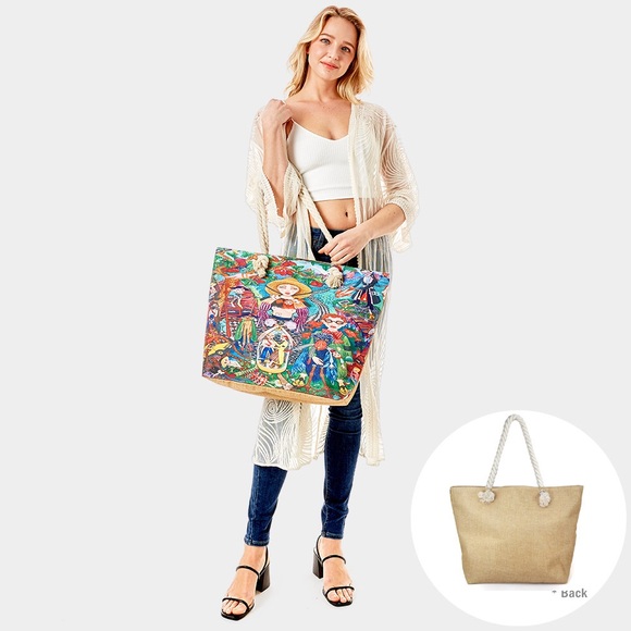PAINTING PRINT BEACH TOTE BAG - Picture 5 of 5
